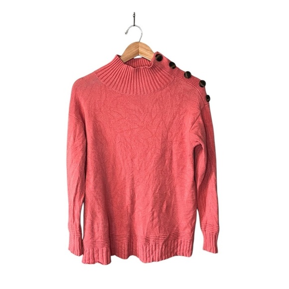 Anthropologie Margarita Mock Neck Tunic - Coral - Picture 2 of 10